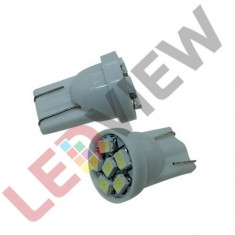 Bec T10 (W5W) cu 6 led SMD 3528 Alb xenon foto