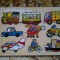 Vehicule - puzzle din lemn 9 piese copii +1 an