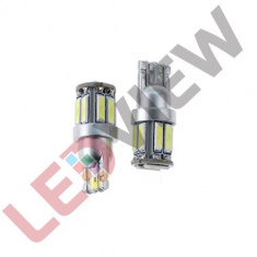 Bec T10 (W5W) cu 10 led SMD 7020 - Alb foto