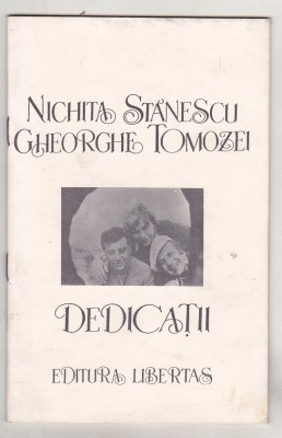 Nichita Stanescu , Gheorghe Tomozei - Dedicatii foto