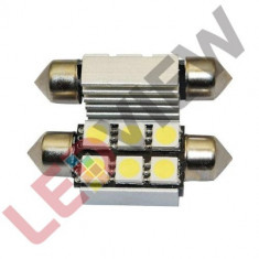 Bec led C5W canbus 6 SMD 5050 36 mm Alb rece 6000k foto