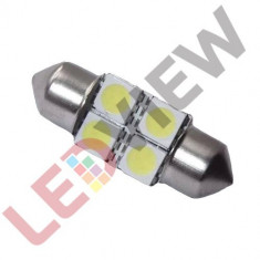 Bec C5W cu 4 led SMD 5050, 32 mm - Alb foto