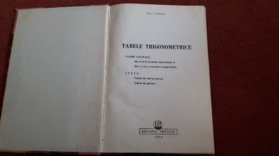 Tabele Trigonometrice - D. I.Ciurileanu foto