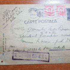 carte postala militara circulata,cenzurata iunie 1944- alba iulia in dambovita