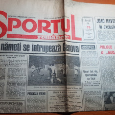 ziarul sportul romanesc 11 decembrie 1991-etapa a 16-a a diviziei a la fotbal