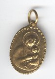 Marturie Botez Romania: Mini Medalie Veche (2.2x1.5cm) - Colectie Numismatica