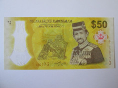 Rara! Brunei 50 Dollars 2017 aniversara UNC foto