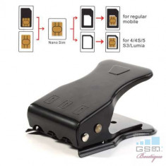 Micro SimCard Si NanoSim Card Cutter 3 in 1 Universal Negru foto