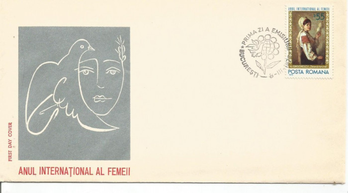 (No4)-FDC-(LP 874) -Anul International al Femeii -1975