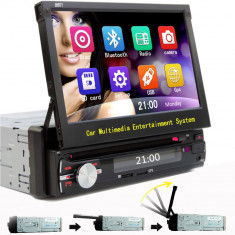 DVD Player Auto cu Bluetooth, ecran retractabil 7&amp;quot; HD, Touchscreen USB, SD 1DIN foto