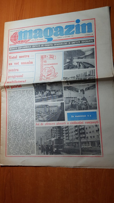 magazin 14 noiembrie 1987-campanie electorala pt PCR , votul din 15 noiembrie