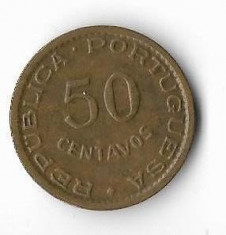 Moneda 50 centavos 1955 - Angola foto