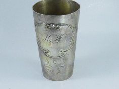 Pahar pt apa sau vin din argint masiv 1923 foto