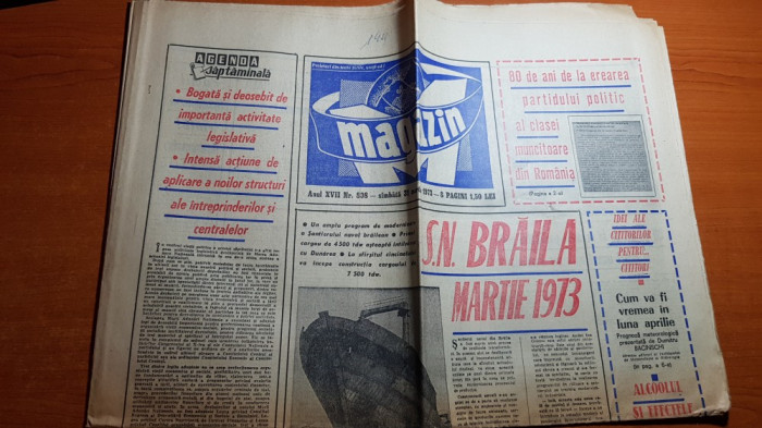 magazin 31 martie 1973-articol despre santierul naval braila,rapid bucuresti