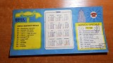 calendar 1984 cu reclama PTTR si prefixele localitatiilor