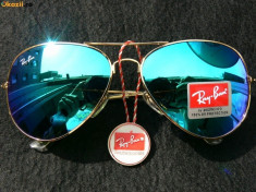 OCHELARI DE SOARE AVIATOR 3025 LENTILA MIRROR GREEN-NEW (WAYFARER CLUBMASTER) foto