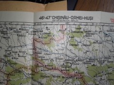 HARTA CHISINAU-HUSI, 1928- HARTA LITOGRAFIATA IN CONFORMITATE CU NOUA IMPARTIRE foto