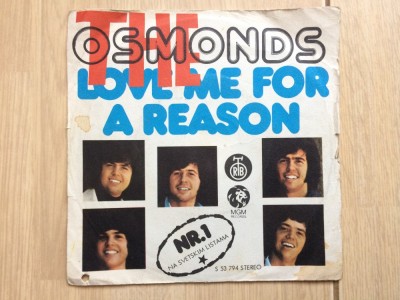 the osmonds love me for a reason fever disc 7&amp;quot; single vinyl muzica pop rock 1974 foto