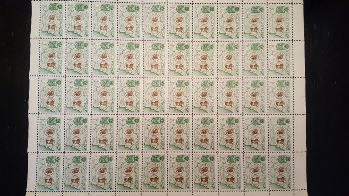 Romania-Exil - Coala 50 buc- valoarea de 10