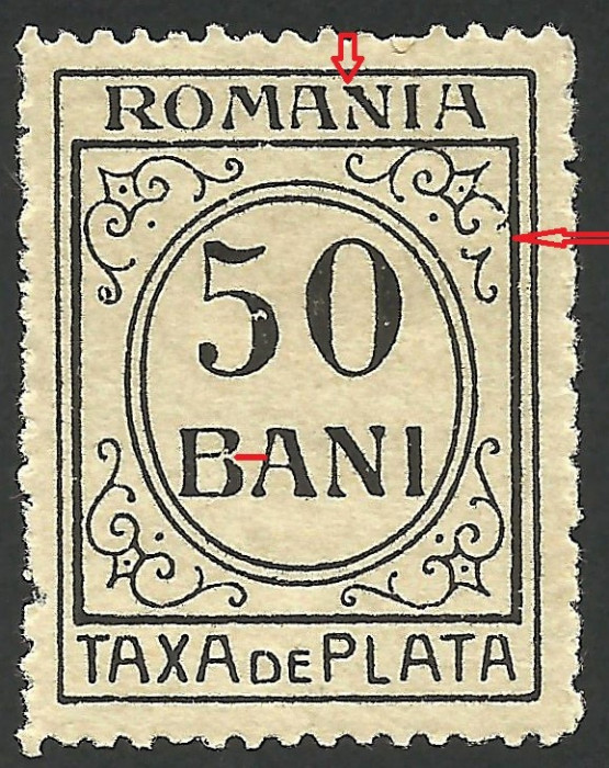 VARIETATE--ROMANIA--TAXA DE PLATA--1920 / 1926 MNH