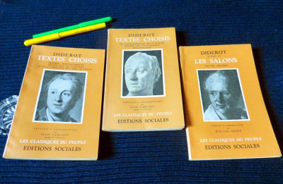 DIDEROT - Textes choisis, 3 volume (1952-53-55; lb. franceză) + un CADOU-carte! foto