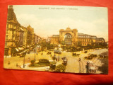 Ilustrata Budapesta -Gara de Est , color, inceput de secol XX