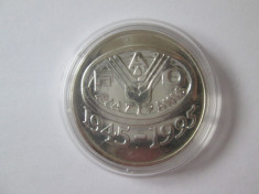 Romania 100 Lei 1995 argint 925 UNC,cea de-a 50-a aniversare FAO foto