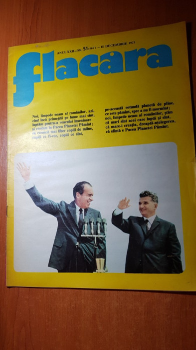 flacara 15 decembrie 1973-vizita lui ceausescu in SUA,intalnirea cu nixon