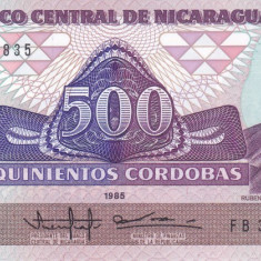 Bancnota Nicaragua 500 Codobas 1985 - P155 UNC