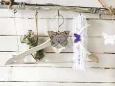 Jartiera Mireasa Personalizata Purple Butterfly Wedding Garter foto