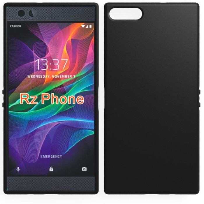 Husa silicon anti-zgarieturi pentru Razer Phone, Black foto mare Husa silicon anti-zgarieturi pentru Razer Phone, Black foto mare