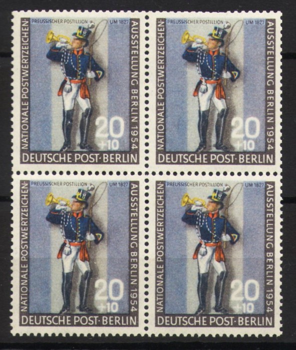 Bloc de 4 timbre Berlin 1954 - emisiune completa MNH foto mare Bloc de 4 timbre Berlin 1954 - emisiune completa MNH foto mare