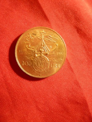 Moneda 200 Lire comemorative Italia , cal. NC foto