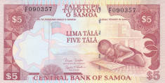 Bancnota Samoa 5 Tala 2005 - P33b UNC foto