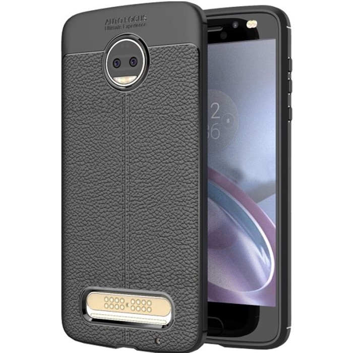 Husa Carbon pentru Moto Z2 Force, Negru foto mare Husa Carbon pentru Moto Z2 Force, Negru foto mare