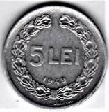 5 lei 1949 XF/a.UNC RPR (3), Aluminiu