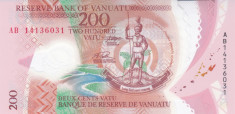 Bancnota Vanuatu 200 Vatu 2014 - P14 UNC ( polimer ) foto