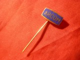 Insigna ARCOM , metal si email , L= 1,5 cm