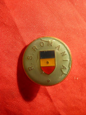 Insigna RS Romania - Drapel , metal si email , L= 2,5 cm foto