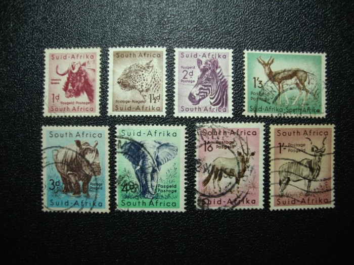 AFRICA DE SUD SERIE INCOMPLETA FAUNA 1954 foto mare AFRICA DE SUD SERIE INCOMPLETA FAUNA 1954 foto mare