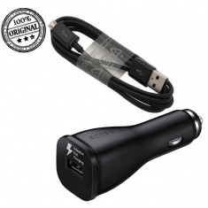 Incarcator Auto Original SAMSUNG 2A + CABLU MicroUSB (Negru) LN915U foto