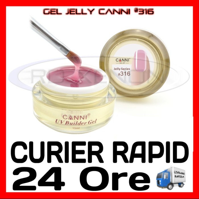 GEL UV COVER CANNI JELLY SERIES #316, 15 ML - CONSTRUCTIE MANICHIURA, UNGHII UV GEL UV COVER CANNI JELLY SERIES #316, 15 ML - CONSTRUCTIE MANICHIURA, UNGHII UV