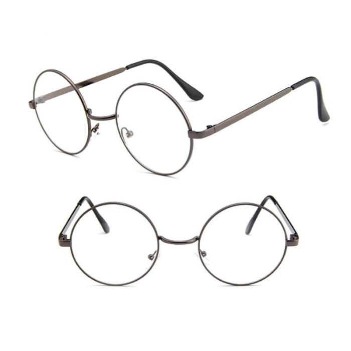 Ochelari rama gri inchis lentila transparenta unisex retro husa inclusa Ochelari rama gri inchis lentila transparenta unisex retro husa inclusa