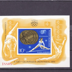 OLIMPIADA MONTREAL MEDALII COLITA NEDANTELATA NUMEROTATA, 1976,MNH, ROMANIA.