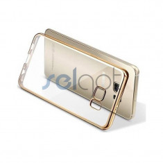 Husa Silicon Placata Samsung S6 Edge Gold foto