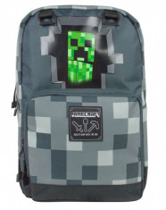 Ghiozdan Minecraft ORIGINAL Creeper Grey licenta Mojang 44cm + CANA *CADOU* foto