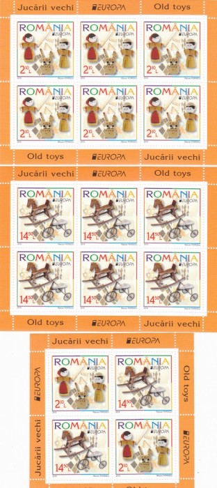EUROPA CEPT ,MINISHEET DE 6 SI DE 2 SERII,2015,MNH, ROMANIA.