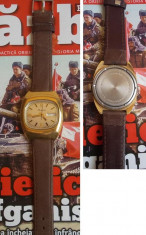 Ceas rusesc de colectie RAKETA, cal 2628.H, 19 jewels, placat cu aur, functional foto