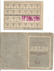 (A) CARNET DE MEMBRU ARLUS - ANUL 1950 foto