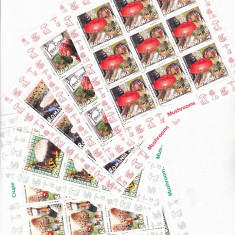 Romania 2008, LP 1792 a, Ciuperci, minicoli de 9 timbre, MNH! LP 195,75 lei